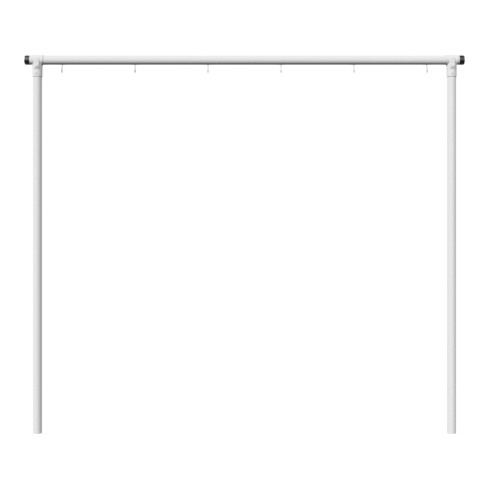 Schake Wäschetrockengerüst Ø60mm, Querstange 3,00m, 6 Haken einseitig, gebogen