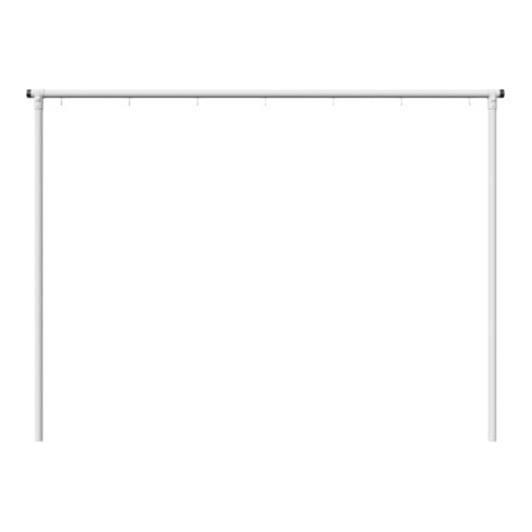 Schake Wäschetrockengerüst Ø60mm, Querstange 3,50m, 7 Haken einseitig, gebogen