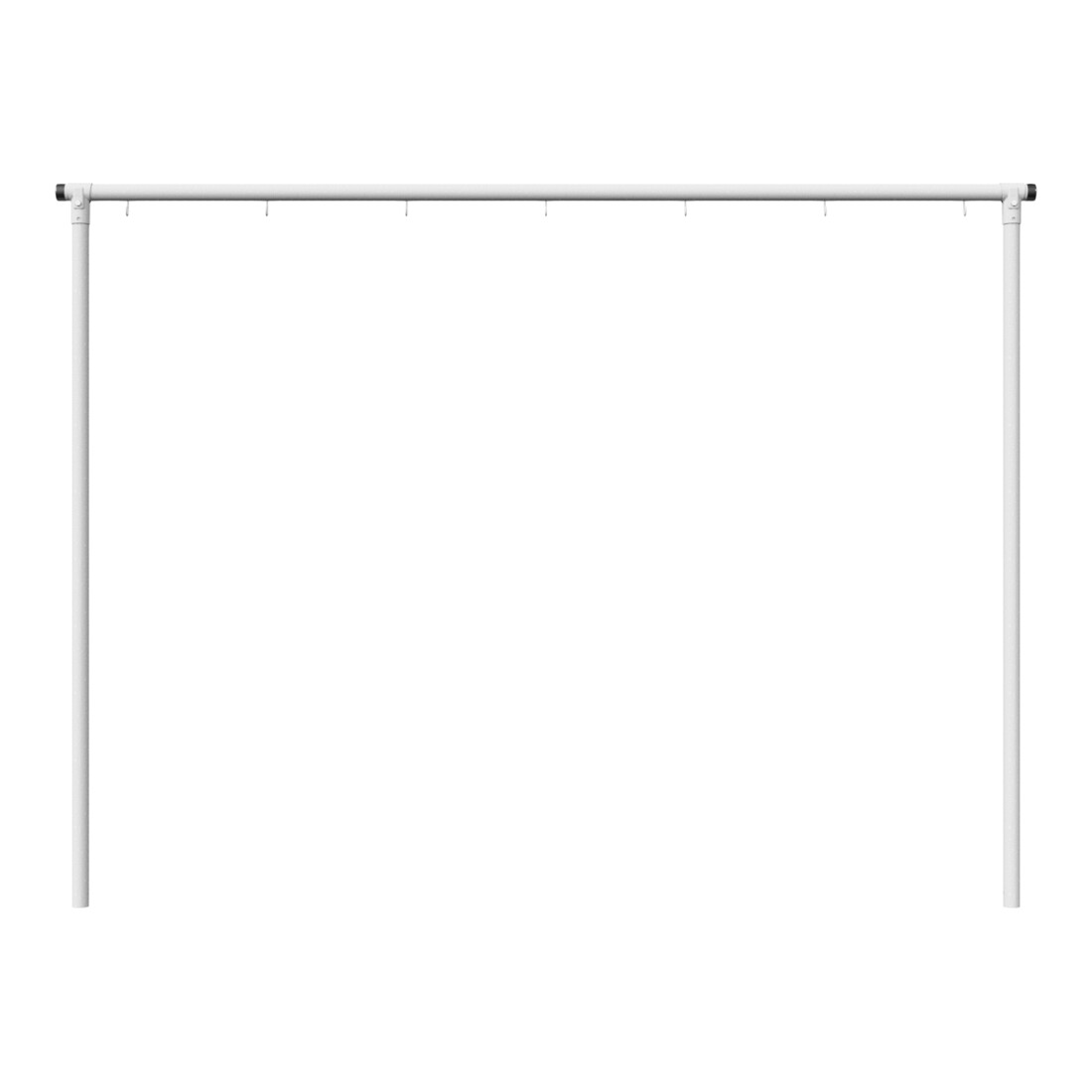 Schake Wäschetrockengerüst Ø60mm, Querstange 3,50m, 7 Haken einseitig, gebogen