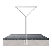 Schake Wäschetrockengerüst Y, Form, Ø 60mm bestehend aus : Querrohr + 8 Rundstiften Ø 10 x 40 mm Gesamtbreite: 1500 mm Gesamthöhe: 2500 mm + Erdanker, feuerverzinkt