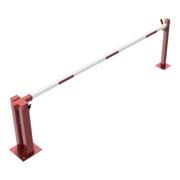Schake Wegeschranken 3m + fester Auflagestütze, Bodenplatte zum Aufdübeln + Dreikantverschluß Stahlkonstruktion 120x80mm-4