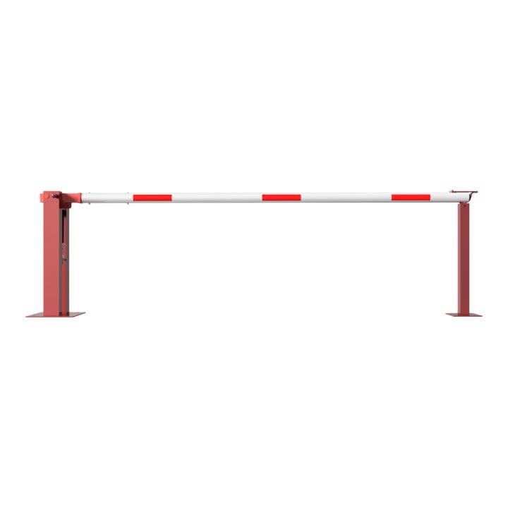 Schake Wegeschranken 3m + fester Auflagestütze, Bodenplatte zum Aufdübeln, für Vorhangschloß Stahlkonstruktion 120x80mm