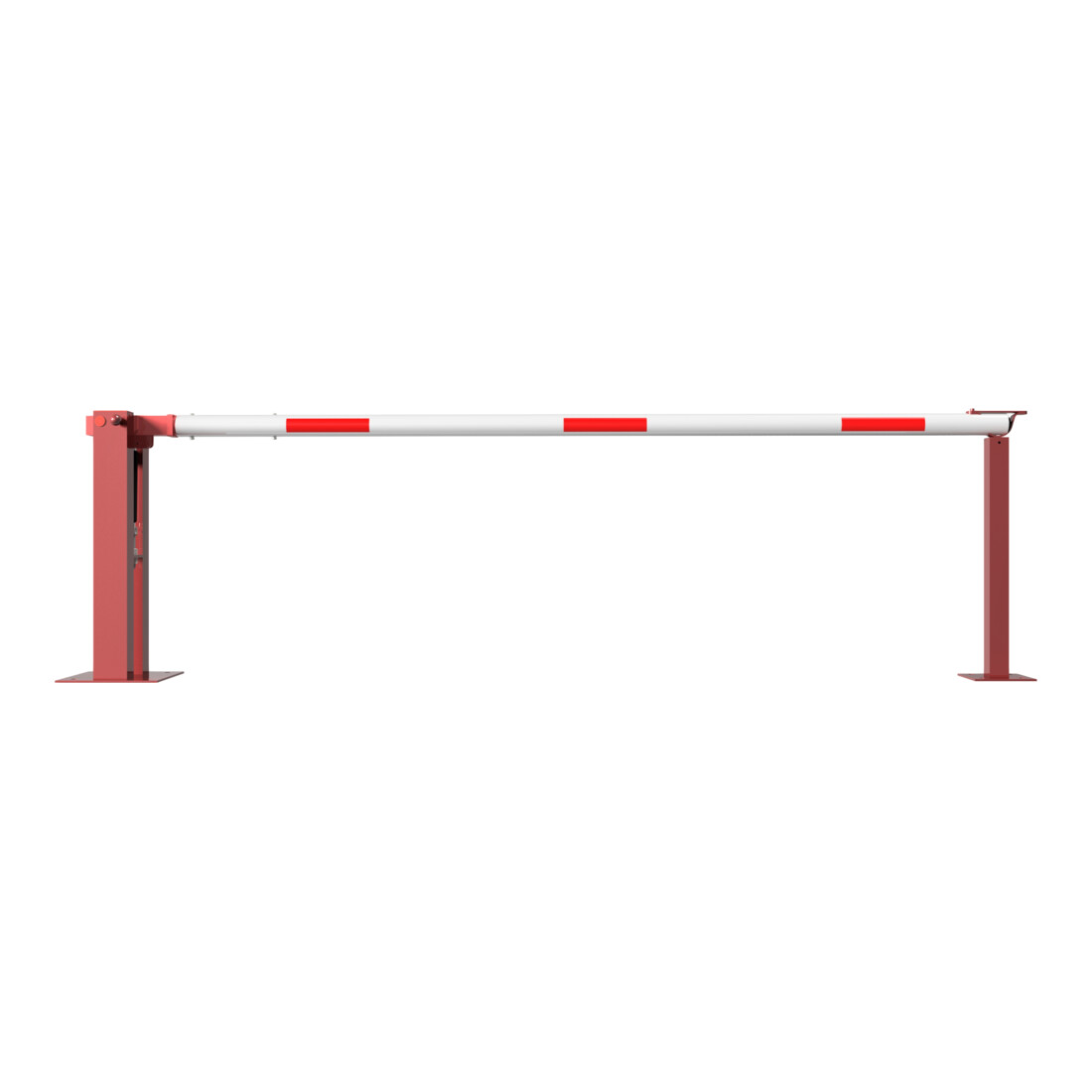 Schake Wegeschranken 3m + fester Auflagestütze, Bodenplatte zum Aufdübeln, für Vorhangschloß Stahlkonstruktion 120x80mm