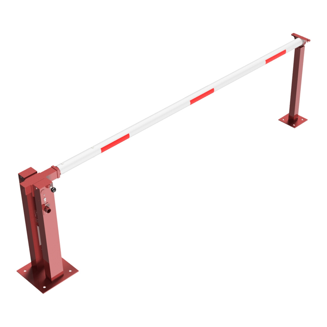 Schake Wegeschranken 3m + fester Auflagestütze, Dreikantverschluss Stahlkonstruktion 120x80mm