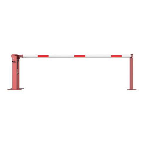 Schake Wegeschranken 3m + fester Auflagestütze, Dreikantverschluss Stahlkonstruktion 120x80mm