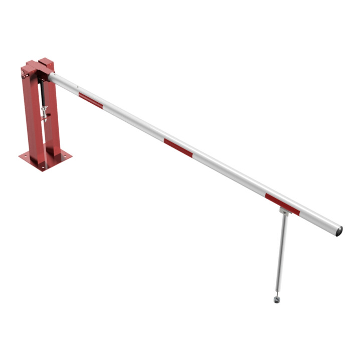 Schake Wegeschranken 3m + Pendelstütze, Bodenplatte zum Aufdübeln, für Vorhangschloß Stahlkonstruktion 120x80mm