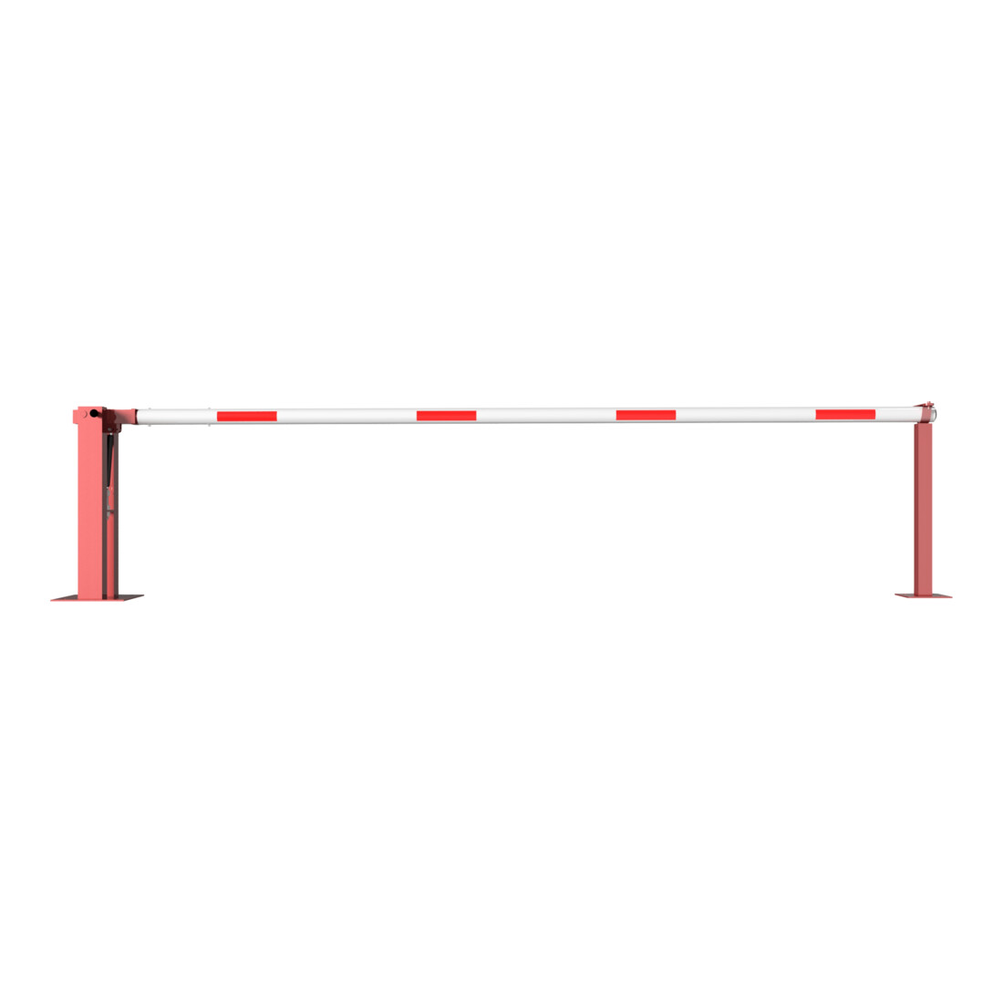Schake Wegeschranken 4m + fester Auflagestütze, Bodenplatte zum Aufdübeln, für Vorhangschloß Stahlkonstruktion 120x80mm