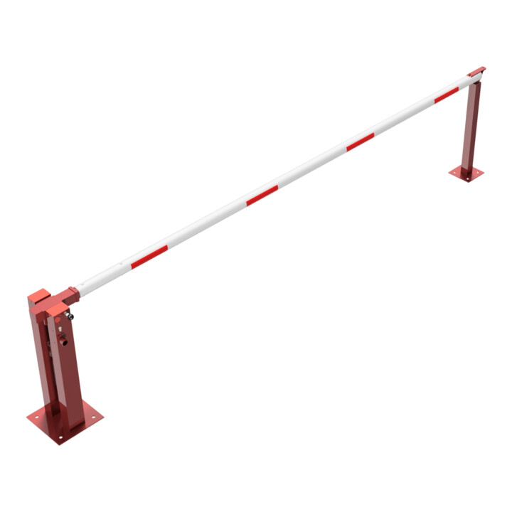 Schake Wegeschranken 4m + fester Auflagestütze, Dreikantverschluss Stahlkonstruktion 120x80mm