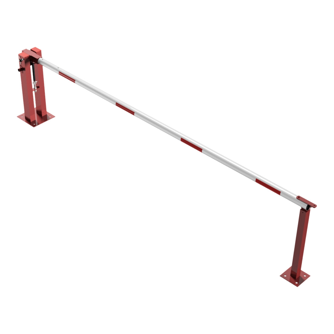 Schake Wegeschranken 4m + fester Auflagestütze, Dreikantverschluss Stahlkonstruktion 120x80mm