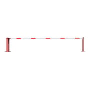 Schake Wegeschranken 5m + fester Auflagestütze, Bodenplatte zum Aufdübeln, für Vorhangschloß Stahlkonstruktion 120x80mm-5