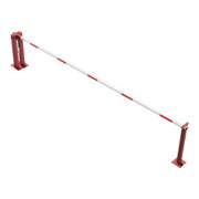 Schake Wegeschranken 5m + fester Auflagestütze, Bodenplatte zum Aufdübeln, für Vorhangschloß Stahlkonstruktion 120x80mm-5