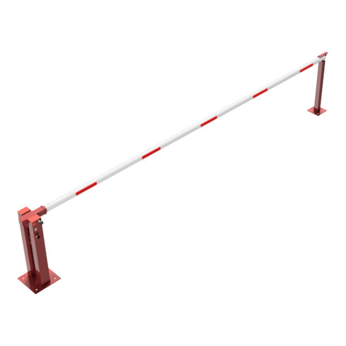 Schake Wegeschranken 5m + fester Auflagestütze, Dreikantverschluss Stahlkonstruktion 120x80mm