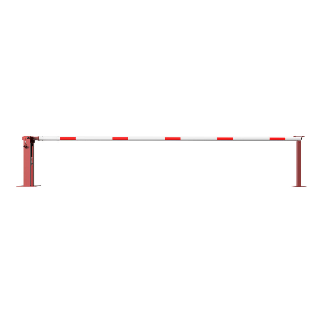 Schake Wegeschranken 5m + fester Auflagestütze, Dreikantverschluss Stahlkonstruktion 120x80mm