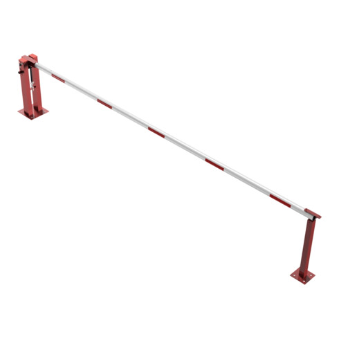 Schake Wegeschranken 5m + fester Auflagestütze, Dreikantverschluss Stahlkonstruktion 120x80mm