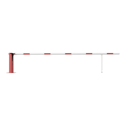 Schake Wegeschranken 5m + Pendelstütze, Bodenplatte zum Aufdübeln, für Vorhangschloß Stahlkonstruktion 120x80mm