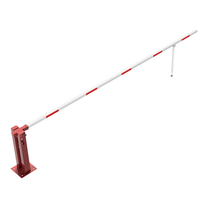 Schake Wegeschranken 5m + Pendelstütze, Dreikantverschluss Stahlkonstruktion 120x80mm