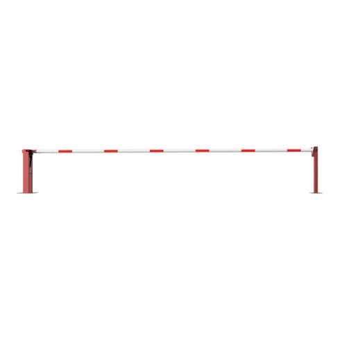 Schake Wegeschranken 6m + fester Auflagestütze, Bodenplatte zum Aufdübeln + Dreikantverschluß Stahlkonstruktion 120x80mm