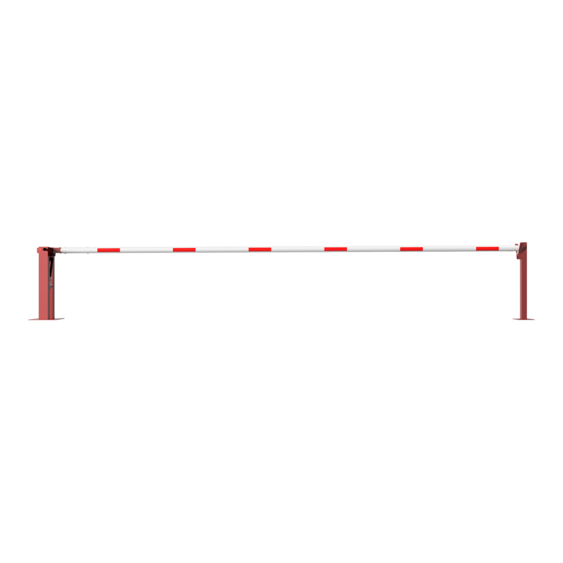 Schake Wegeschranken 6m + fester Auflagestütze, Bodenplatte zum Aufdübeln + Dreikantverschluß Stahlkonstruktion 120x80mm