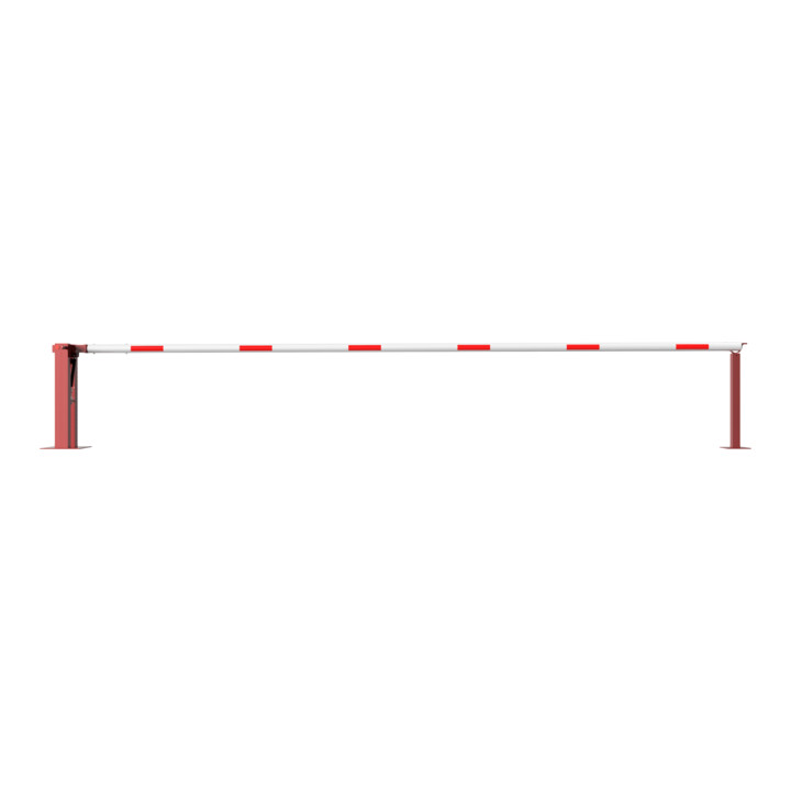 Schake Wegeschranken 6m + fester Auflagestütze, Bodenplatte zum Aufdübeln, für Vorhangschloß Stahlkonstruktion 120x80mm
