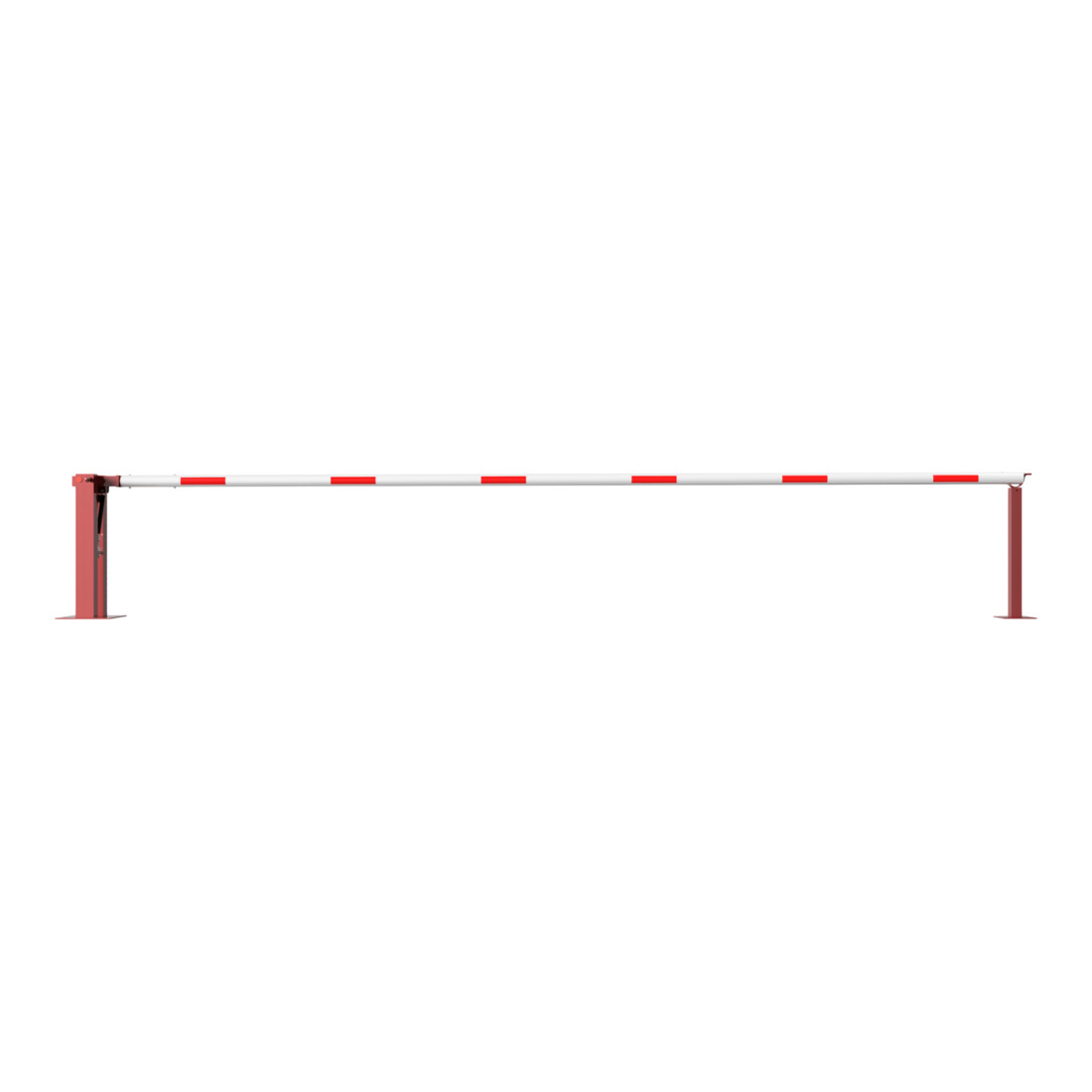 Schake Wegeschranken 6m + fester Auflagestütze, Bodenplatte zum Aufdübeln, für Vorhangschloß Stahlkonstruktion 120x80mm