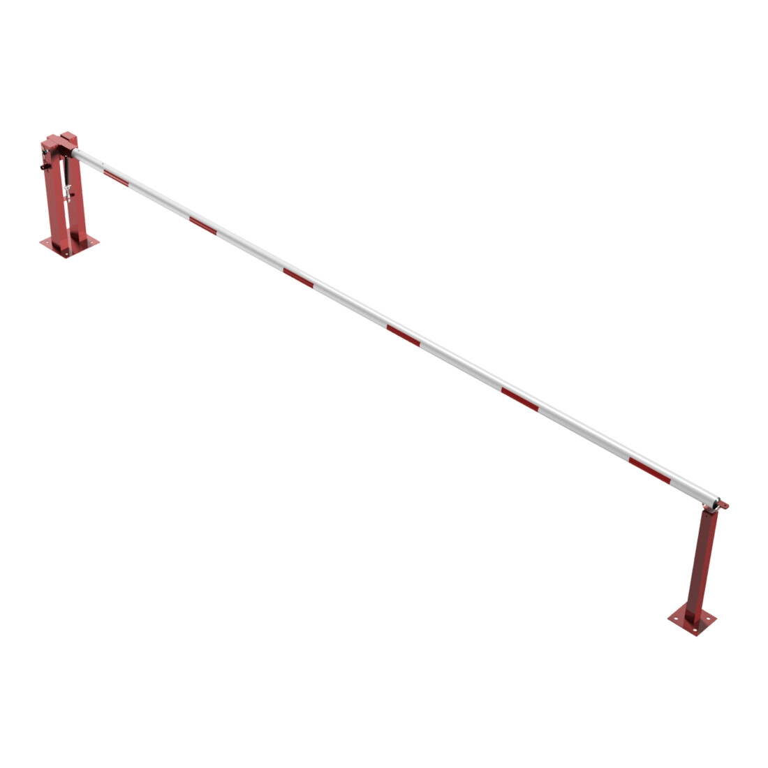 Schake Wegeschranken 6m + fester Auflagestütze, Dreikantverschluss Stahlkonstruktion 120x80mm
