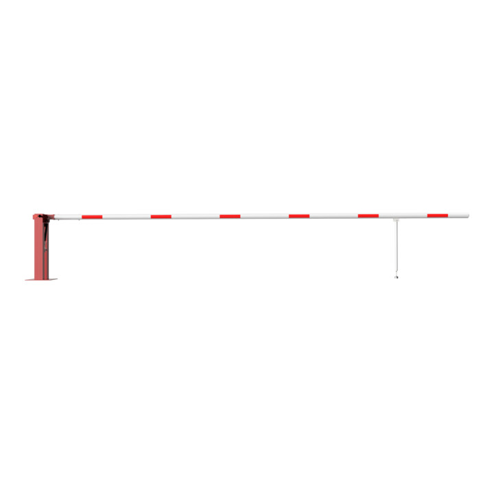 Schake Wegeschranken 6m + Pendelstütze, Bodenplatte zum Aufdübeln, für Vorhangschloß Stahlkonstruktion 120x80mm
