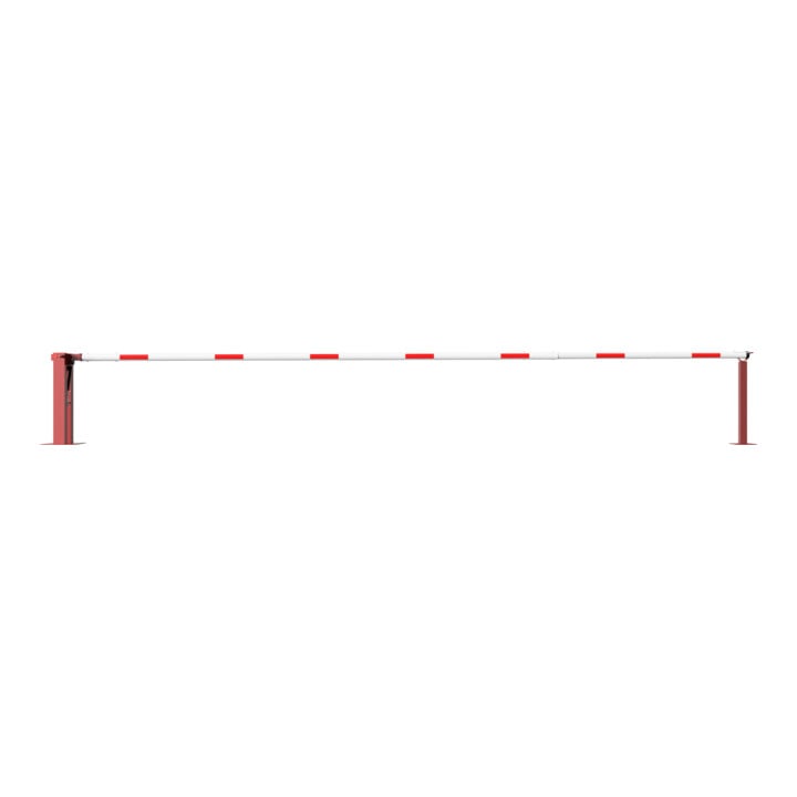 Schake Wegeschranken 7m + fester Auflagestütze, Bodenplatte zum Aufdübeln, für Vorhangschloß Stahlkonstruktion 120x80mm