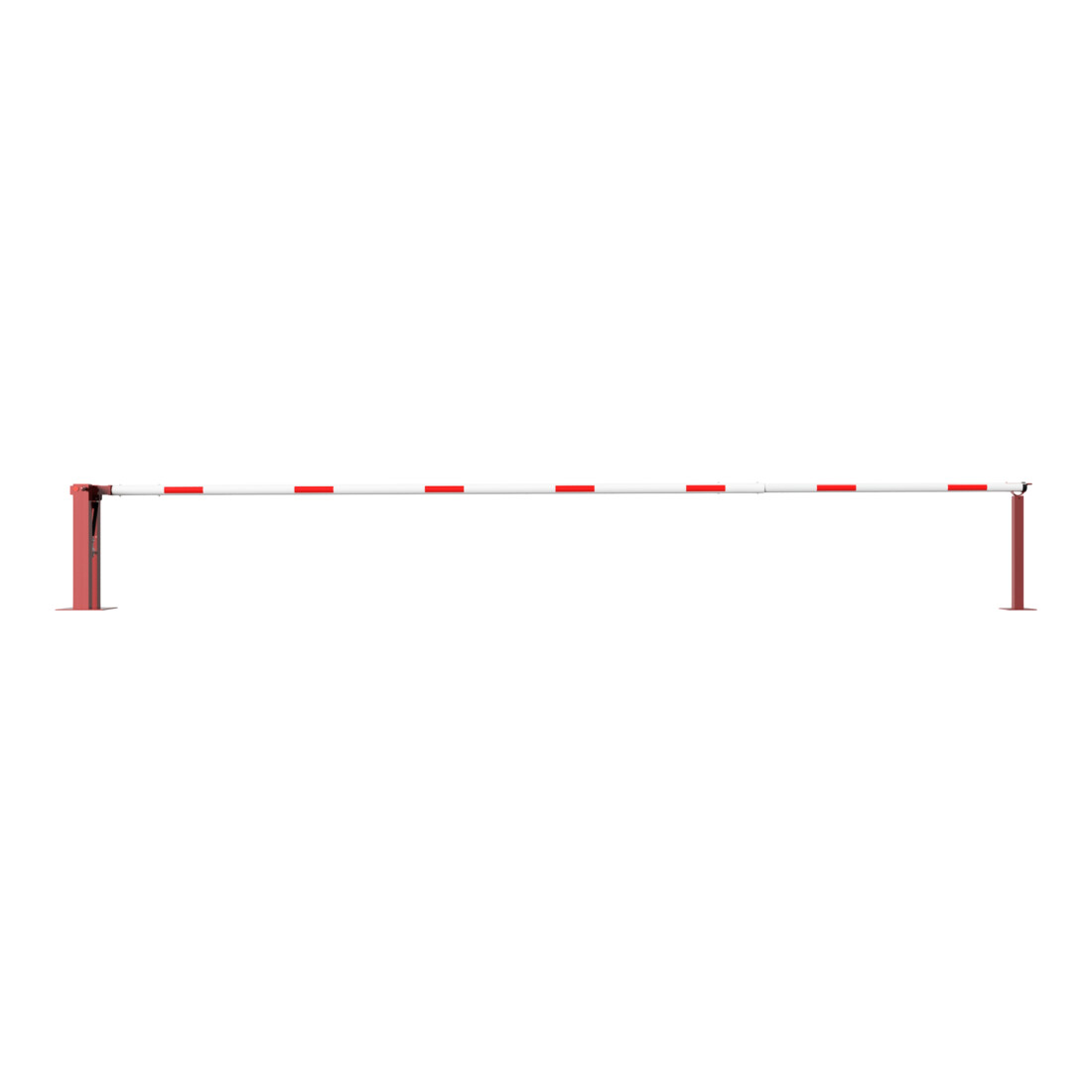 Schake Wegeschranken 7m + fester Auflagestütze, Bodenplatte zum Aufdübeln, für Vorhangschloß Stahlkonstruktion 120x80mm