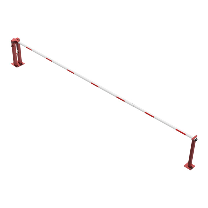 Schake Wegeschranken 7m + fester Auflagestütze, Dreikantverschluss Stahlkonstruktion 120x80mm