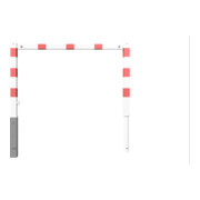 Schake Wegesperren 1,50m ohne Knieholm + Dreikantverschluss, schwenkbar, weiß / rot-5