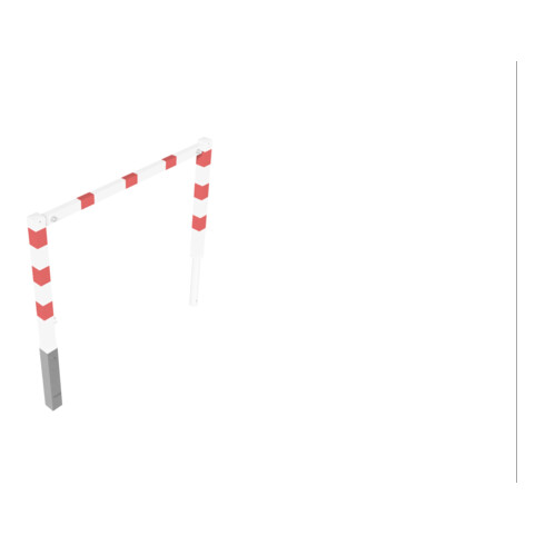 Schake Wegesperren 1,50m ohne Knieholm + Dreikantverschluss, schwenkbar, weiß / rot