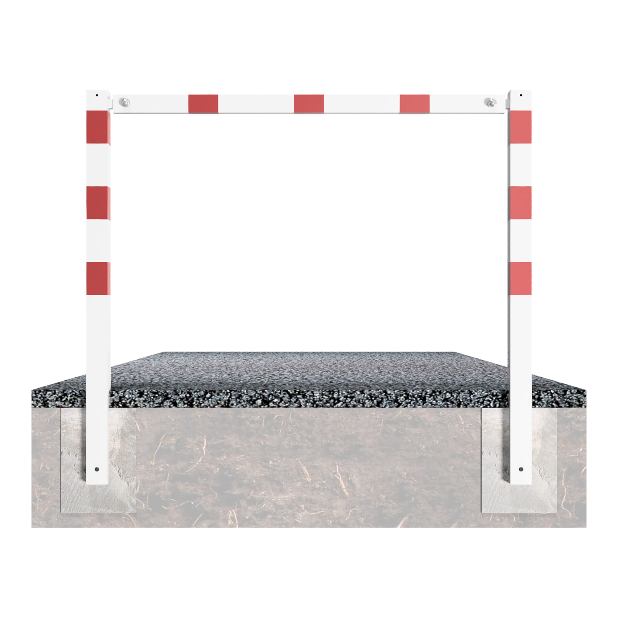 Schake Wegesperren 2,00m feststehend, weiß, beschichtet, + rot reflektierenden Leuchtstreifen, ohne Knieholm