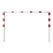 Schake Wegesperren 2,00m feststehend, weiß, beschichtet, + rot reflektierenden Leuchtstreifen, ohne Knieholm-2