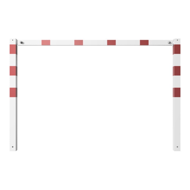 Schake Wegesperren 2,00m feststehend, weiß, beschichtet, + rot reflektierenden Leuchtstreifen, ohne Knieholm