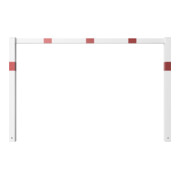 Schake Wegesperren 2,00m feststehend, weiß, beschichtet, + rot reflektierenden Leuchtstreifen, ohne Knieholm, kpl verschweißt-5