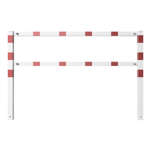 Schake Wegesperren 2,00m + Knieholm, weiß, beschichtet, + rot reflektierenden Leuchtstreifen