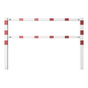 Schake Wegesperren 2,00m + Knieholm, weiß, beschichtet, + rot reflektierenden Leuchtstreifen-2