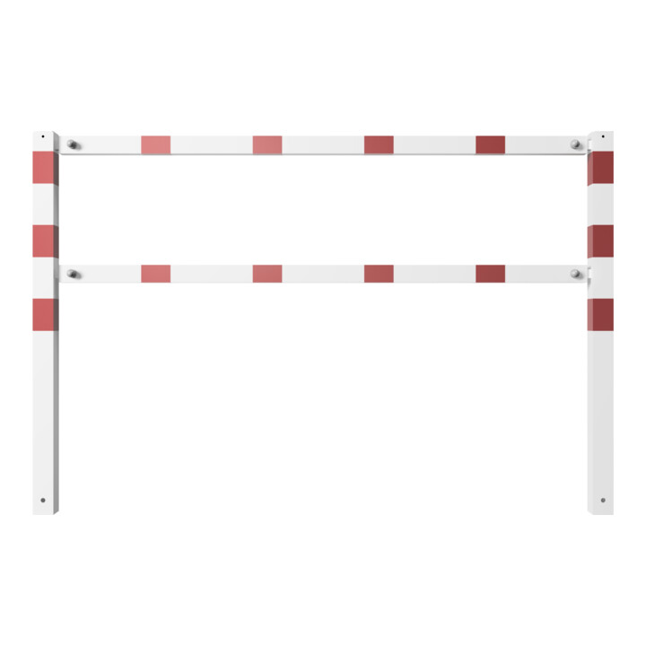 Schake Wegesperren 2,00m + Knieholm, weiß, beschichtet, + rot reflektierenden Leuchtstreifen