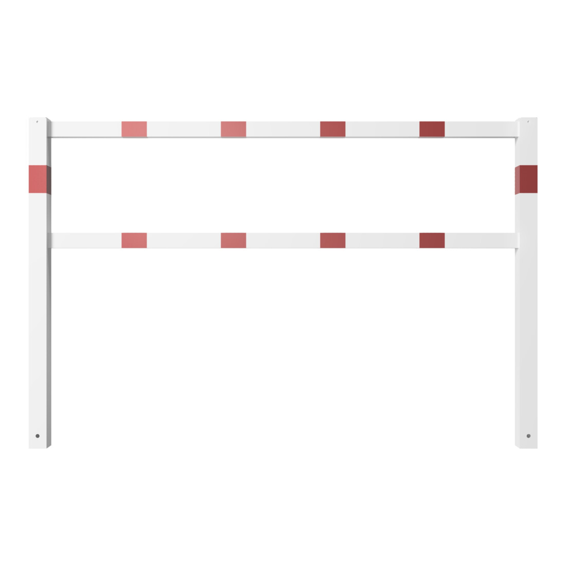 Schake Wegesperren 2,00m + Knieholm, weiß, beschichtet, + rot reflektierenden Leuchtstreifen kpl. verschweißt