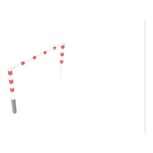 Schake Wegesperren 2,00m ohne Knieholm + Dreikantverschluss, schwenkbar, weiß / rot