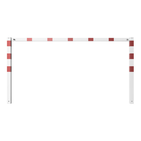 Schake Wegesperren 2,50m feststehend, weiß, beschichtet, + rot reflektierenden Leuchtstreifen, ohne Knieholm