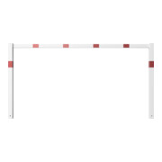 Schake Wegesperren 2,50m feststehend, weiß, beschichtet, + rot reflektierenden Leuchtstreifen, ohne Knieholm, kpl verschweißt-5