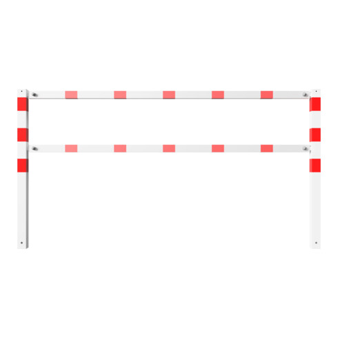 Schake Wegesperren 2,50m + Knieholm, weiß, beschichtet, + rot reflektierenden Leuchtstreifen