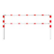 Schake Wegesperren 2,50m + Knieholm, weiß, beschichtet, + rot reflektierenden Leuchtstreifen-5