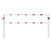 Schake Wegesperren 2,50m + Knieholm, weiß, beschichtet, + rot reflektierenden Leuchtstreifen kpl. verschweißt-2