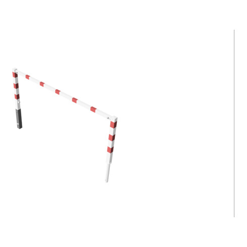 Schake Wegesperren 2,50m ohne Knieholm + Dreikantverschluss, schwenkbar, weiß / rot