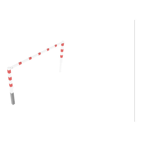 Schake Wegesperren 2,50m ohne Knieholm + Dreikantverschluss, schwenkbar, weiß / rot