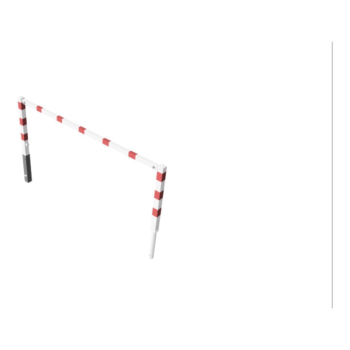 Schake Wegesperren 2,50m ohne Knieholm + Dreikantverschluss, schwenkbar, weiß / rot
