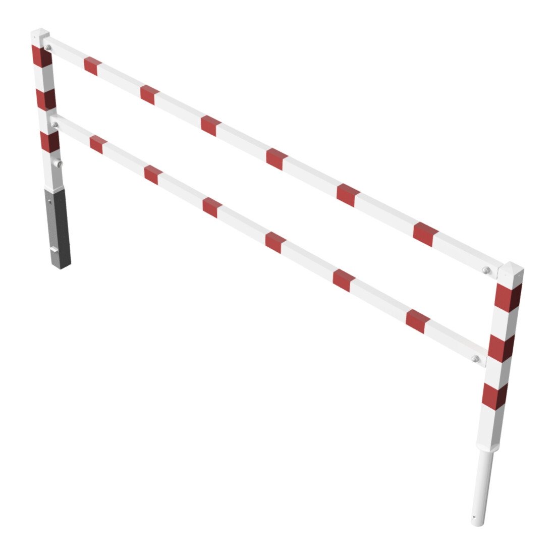 Schake Wegesperren 3,00m + Knieholm + Dreikantverschluss, schwenkbar, weiß / rot