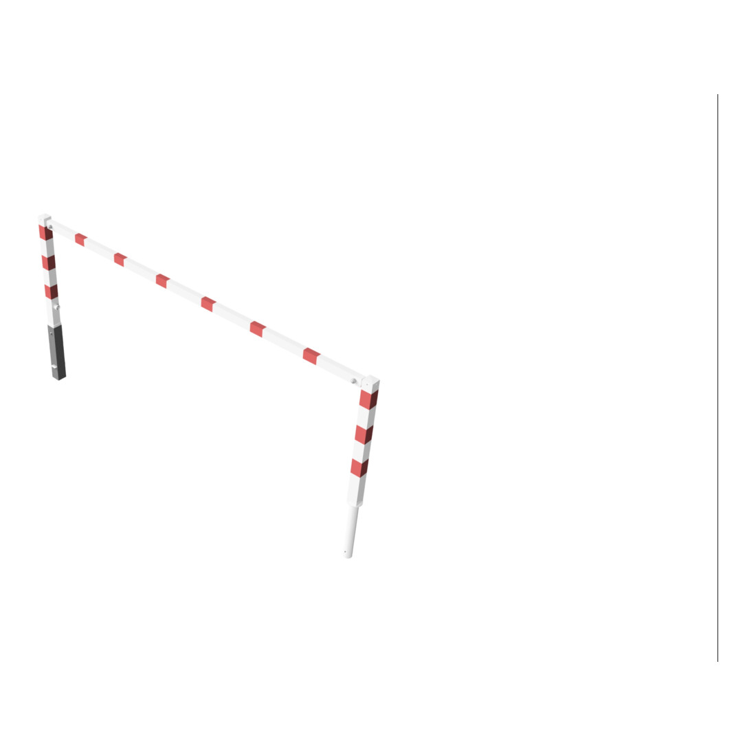Schake Wegesperren 3,00m ohne Knieholm + Dreikantverschluss, schwenkbar, weiß / rot